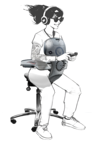 Gaming girl for posture